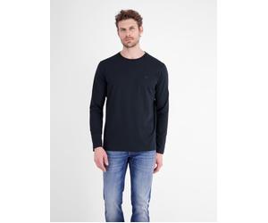 LERROS Leichtes Baumwoll-Longsleeve-Shirt mit bequemem Rundkragen - Classic Navy XXXL