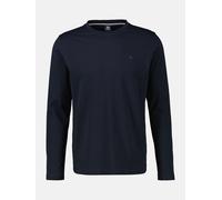 Longsweatshirt LERROS "Longsleeve in Grossen Grössen", Herren, Gr. 5XL, blau (classic navy), 100% Baumwolle, Sweatshirts (67316032-5XL) classic navy
