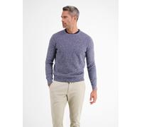 Strickpullover LERROS "LERROS Crewneck Strickpullover" Gr. XXL, blau (vintage blue melange) Herren Pullover (49095303-XXL) vintage blue melange