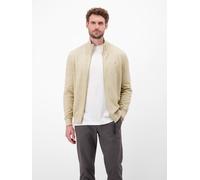 Strickfleecejacke LERROS, Herren, Gr. XXL, nordic olive, Strick, Obermaterial: 100% Baumwolle, unifarben, casual, normal hüftbedeckend, Rundhals, Langarm Bündchen, Jacken, mit Reißverchluss (17461554-