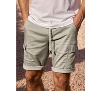 Cargobermudas LERROS "LERROS Modische Cargo-Jog-Bermuda", Herren, Gr. 32, tinted grau, 55% Lyocell, 44% Baumwolle, 1% Elasthan, Hosen (47119765-32) tinted grau