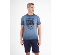LERROS Modisches Herren T-Shirt mit Brustprint - Classic Navy L