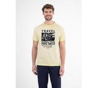 LERROS Modisches Herren T-Shirt mit Brustprint - Faded Yellow M