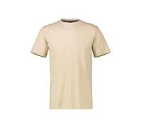 Rundhalsshirt LERROS, Herren, Gr. XL, weiß (foam weiß), Single Jersey, Obermaterial: 100% Baumwolle, unifarben, regular fit taillenbedeckt, Rundhals, Shirts Rundhalsshirt, mit Logo Stickerei (98088252