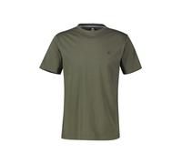 T-Shirt LERROS "LERROS Basic T-Shirt mit Logostitck, unifarben", Herren, Gr. L, nordic olive, 100% Baumwolle, Rundhals, Shirts T-Shirt (63579106-L) nordic olive