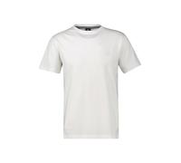 T-Shirt LERROS "Basic T-Shirt mit LERROS Logo-Print", Herren, Gr. M, weiß (broken weiß), 95% Baumwolle, 5% Elasthan, Rundhals, Shirts T-Shirt, Two-Tone-Optik / Einfarbig / Elastisch / Atmungsaktiv / B