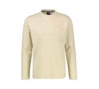 Langarmshirt LERROS, Damen, Gr. L, foam weiß, Single Jersey, Obermaterial: 85% Baumwolle, 13% Polyester, 2% Elasthan, unifarben, normal hüftbedeckend, Rundhals, Shirts Langarmshirt, mit Rundhals und B
