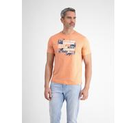 T-Shirt LERROS "LERROS Herren T-Shirt mit sommerlichem Brustprint", Herren, Gr. XL, pale papaya, 100% Baumwolle, Rundhals, Kurzarm, Shirts (10626324-XL) pale papaya