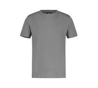 Rundhalsshirt LERROS, Herren, Gr. M, silber (platinum grau), Single Jersey, Obermaterial: 100% Baumwolle, unifarben, regular fit taillenbedeckt, Rundhals, Shirts Rundhalsshirt, mit Logo Stickerei (376