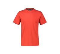 T-Shirt LERROS "LERROS Basic T-Shirt mit Logostitck, unifarben", Herren, Gr. M, rot (scandinavian rot), 100% Baumwolle, Rundhals, Shirts T-Shirt (78533139-M) scandinavian rot