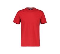 LERROS Basic T-Shirt mit Logostitch, unifarben - Urban Red XL