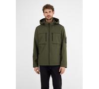 Outdoorjacke LERROS "LERROS Shell-Blouson mit Kapuze", Herren, Gr. L, deep olive, 100% Polyester, Langarm, Jacken, Wasser- und windabweisend, atmungsaktiv (38966541-L) deep olive