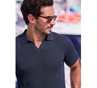 LERROS Slim Fit Strick-Poloshirt mit V-Ausschnitt in Marine, Größe XXL