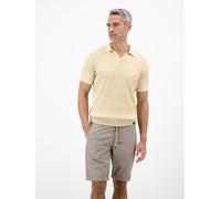 Poloshirt LERROS "Polo aus Baumwolle, Strickoptik", Herren, Gr. M, soft stone, 100% Baumwolle, V-Ausschnitt, Shirts (46255444-M) soft stone