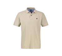 Poloshirt LERROS, Herren, Gr. L, soft stone, Single Jersey, Obermaterial: 60% Baumwolle, 40% Polyester, unifarben, normal hüftbedeckend, Rundhals, Shirts, mit Logo-Stickerei, kurzarm (12619102-L) soft