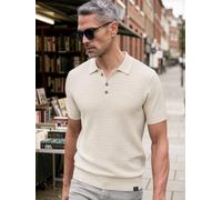LERROS Polo mit raffinierter Streifenstruktur aus Baumwollstrick - Broken White Melange L