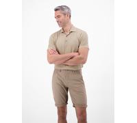 Poloshirt LERROS "Poloshirt aus Baumwoll-Leinen-Mix in moderner 2-Tone-Optik", Herren, Gr. XL, gravel beige, 73% Baumwolle, 27% Leinen, ohne Ausschnitt, Shirts (55600026-XL) gravel beige