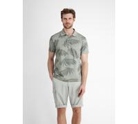 Poloshirt LERROS, Herren, Gr. 3XL, grau (tinted grau), Single Jersey, Obermaterial: 97% Baumwolle, 3% Polyester, bedruckt, regular fit taillenbedeckt, Shirts, mit All-Over Print (58135365-XXXL) tinted