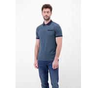 Poloshirt LERROS "Poloshirt in 2-Tone-Optik und All-over-Print", Herren, Gr. L, classic navy, 100% Baumwolle, ohne Ausschnitt, Shirts (69180257-L) classic navy