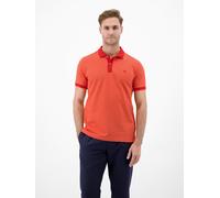 Poloshirt LERROS, Herren, Gr. XL, vivid rot, Piqué, Obermaterial: 100% Baumwolle, unifarben, normal hüftbedeckend, Rundhals, Bündchen, Shirts, Kurzarm mit Logostickerei und abgesetzten Ärmeln und Krag
