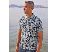 LERROS Poloshirt mit Blumenprint in 2-Tone-Optik - Storm Grey XXL
