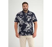 LERROS Poloshirt mit floralem All-over-Print, grosse Größen - Classic Navy 4XL