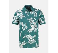 LERROS Poloshirt mit floralem All-over-Print, grosse Größen - Soft Teal 3XL