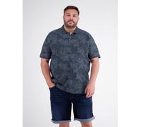 LERROS Poloshirt mit Print und Flachstrickkragen, große Größen - Classic Navy 5XL