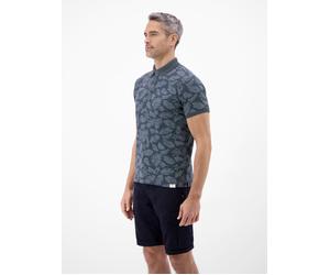 LERROS Poloshirt mit stylishem Blumen-Print und bequemen Bündchen - Classic Navy XL