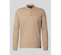 LERROS Legeres Langarm-Polo aus Mischgewebe mit Brusttasche - Gravel Beige XL