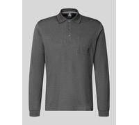 LERROS Legeres Langarm-Polo aus Mischgewebe mit Brusttasche - Black L