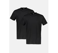 LERROS Rundhals Doppelpack T-Shirt für Herren in Premium Baumwollqualität - Black 4XL