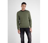 LERROS Rundhalspullover in Flachstrickqualität - Chilled Olive Melange XXXL