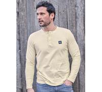 Sweatshirt LERROS "LERROS Serafino-Langarmshirt für Herren", Herren, Gr. XL, foam weiß, 100% Baumwolle, Sweatshirts (22600658-XL) foam weiß