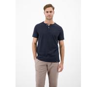 LERROS Serafino Shirt mit Rundhalsausschnitt und Knopfleiste - Classic Navy XXL