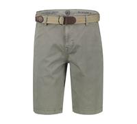 Chinoshorts LERROS "Bequeme Chino-Bermuda mit Gürtel und Minimalprint", Herren, Gr. 40, tinted grau, 98% Baumwolle, 2% Elasthan, Hosen Chinoshorts, Leichte Sommershorts aus 98% Baumwolle und 2% Elasth