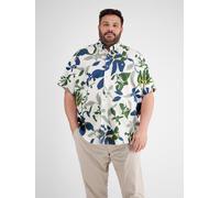 Kurzarmhemd LERROS "LERROS Sommerliches Baumwoll-Leinenhemd in Übergrößen", Herren, Gr. 5XL, extraweit, weiß, 80% Baumwolle, 20% Leinen, Kurzarm, Hemden (75843010-5XL) weiß