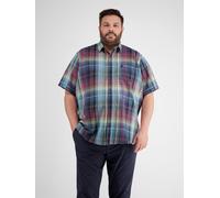 Kurzarmhemd LERROS "LERROS Sommerliches Karohemd in Übergrößen", Herren, Gr. 4XL, extraweit, earth rot, 71% Baumwolle, 29% Leinen, Kurzarm, Hemden (46079608-4XL) earth rot