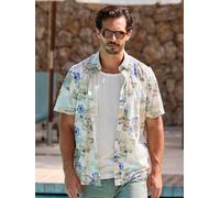 LERROS Sommerliches Kurzarmhemd mit All-over-Print im Hawaii-Look - Broken White M