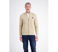 Strickjacke LERROS "Sportive Strickjacke aus hochwertiger Baumwolle", Herren, Gr. L, beige (gravel beige melange), 100% Baumwolle, Strickjacken Strickjacke (74485935-L) gravel beige melange
