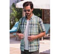 LERROS Sportliches Kurzarmhemd mit Karos aus reiner Baumwolle - Classic Navy M