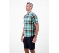 LERROS Sportliches Kurzarmhemd mit Karos aus reiner Baumwolle - Reef Blue XL