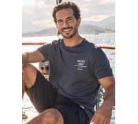 LERROS Sportliches T-Shirt aus Baumwolle mit Brust- und Rückenprint - Lava Grey M