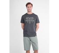 LERROS Sportliches T-Shirt aus Baumwolle mit coolem Slogan-Print - Lava Grey M