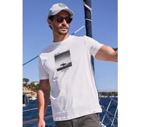 Kurzarmshirt LERROS, Herren, Gr. XL, broken weiß, Single Jersey, Obermaterial: 100% Baumwolle, bedruckt, regular fit hüftbedeckend, Rundhals, abgesteppte Kante, Shirts, Sommershirt mit Print (21784646