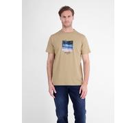 LERROS Sportliches T-Shirt mit Surfer-Motiv-Print, reine Baumwolle - Gravel Beige M