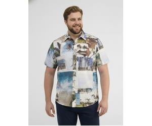 LERROS Stretch Hawaii-Hemd in großen Größen - Reef Blue 4XL