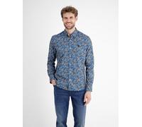 LERROS Stretch-Herrenhemd FLOWERS - Storm Blue L