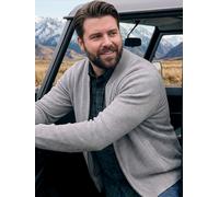 LERROS Strickjacke aus Baumwolle mit flachem Kragen, große Größen - Platinum Grey Melange 6XL
