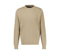 Strickpullover LERROS "Strickpullover aus Baumwolle in 2-Tone-Optik, große Größen", Herren, Gr. 4XL, gravel beige, 100% Baumwolle, Rundhals, Pullover Strickpullover (59497165-4XL) gravel beige